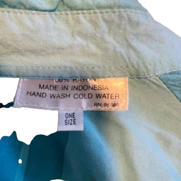 Vintage Foo Foo Fashions Rayon Shirt Abstract Pattern One Size Made In Indonesia - Picture 5 of 5